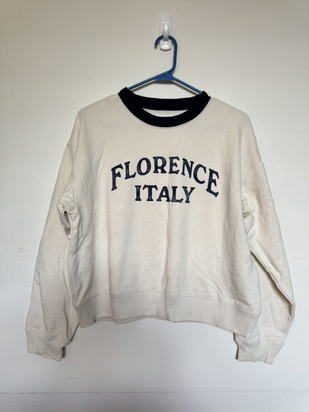 American Eagle Florence Italy Cream Crewneck Sweatshirt M